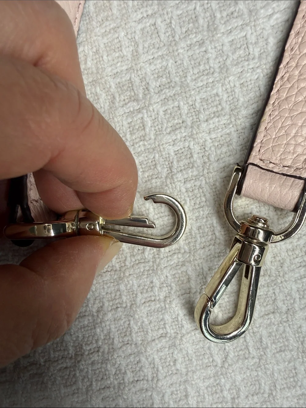 Kate Spade blush light pink pebbled leather replacement crossbody strap
